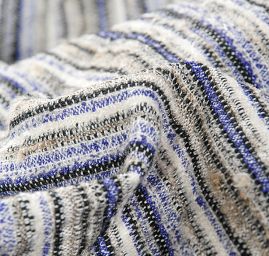 Látka Art Fabrics vlna směs proužky modrá/fialová