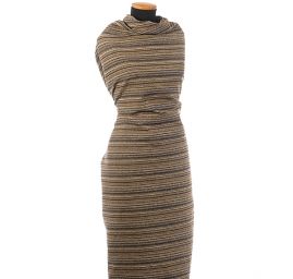 Látka vlněná kostýmovka proužek hnědá/černá