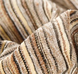 Látka vlněná kostýmovka proužek hnědá/černá