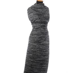 Látka Art Fabrics vlna směs buklé černá/bílá