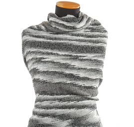 Látka Art Fabrics vlna zmes buklé čierna / biela / sivá