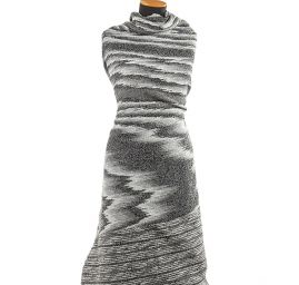 Látka Art Fabrics vlna směs buklé černá/bílá/šedá 