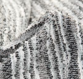 Látka Art Fabrics vlna směs buklé černá/bílá/šedá 