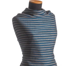 Ľan viskóza zmes Art Fabrics prúžok široký modrý