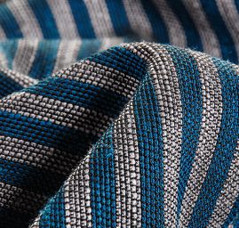 Len viskoza směs Art Fabrics proužek široký modrý