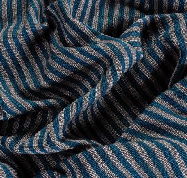 Len viskoza směs Art Fabrics proužek široký modrý