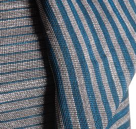 Len viskoza směs Art Fabrics proužek široký modrý