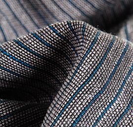 Len viskoza směs Art Fabrics proužek úzký modrý