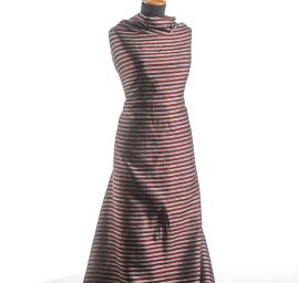 Len viskoza směs Art Fabrics proužek široký červený 