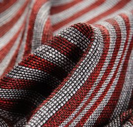 Len viskoza směs Art Fabrics proužek široký červený 