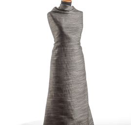 Len viskoza směs Art Fabrics proužek úzký zelený