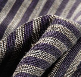 Len viskoza směs Art Fabrics proužky široké fialové