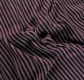 Bavlna len směs Art Fabrics proužky široké fialovorůžové