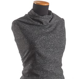 Vlna směs tweedová látka Art Fabrics černošedá