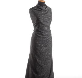 Vlna směs tweedová látka Art Fabrics černošedá