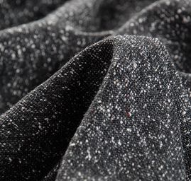 Vlna směs tweedová látka Art Fabrics černošedá