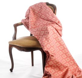 Replika histirické látky Art Fabrics Medailon červenozlatá