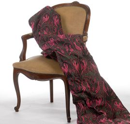 Replika historickej tkaniny Arras ružová / čiernozlatá