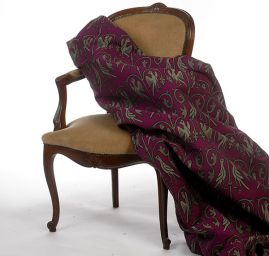 Replika historickej tkaniny Arras khaki / fialová