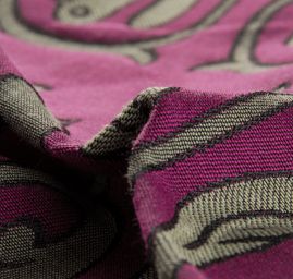 Replika historické tkaniny Arras khaki/ fialová