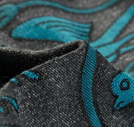 Replika historické tkaniny Arras tyrkysová/šedostříbrná