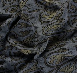 Replika historické tkaniny Arras zelená/šedá