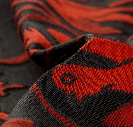 Replika historické tkaniny Arras červená/černá