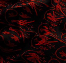 Replika historické tkaniny Arras červená/černá