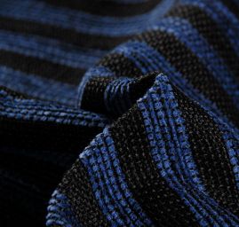 Žinylková látka vzor proužky široké modročerná