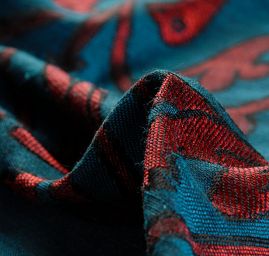 Replika historické tkaniny Arras fuchsiová/modrá