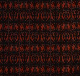 Replika historické tkaniny Arras rezavá/černá