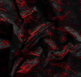 Replika historické tkaniny Arras malinová/šedostříbrná