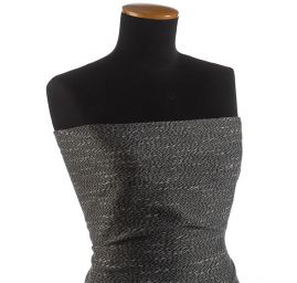Kostýmová látka Art Fabrics tvíd moaré šedobiela