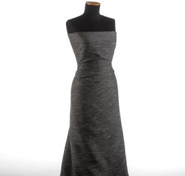 Kostýmová látka Art Fabrics tvíd moaré šedobílá