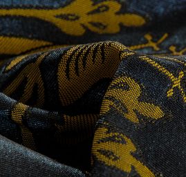 Replika historické tkaniny Arras žlutá/modrá