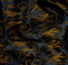 Replika historické tkaniny Arras žlutá/modrá