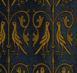Replika historické tkaniny Arras žlutá/modrá