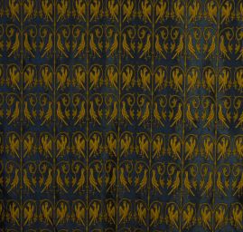 Replika historické tkaniny Arras žlutá/modrá