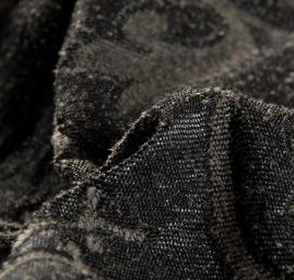 Replika historické tkaniny Arras khaki/tm. šedá