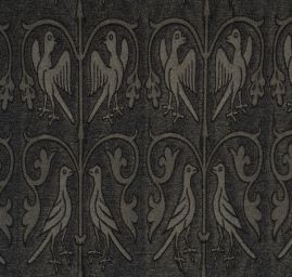 Replika historické tkaniny Arras khaki/tm. šedá