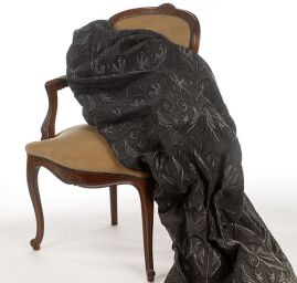 Replika historickej tkaniny Arras šedostrieborná / tm. šedá