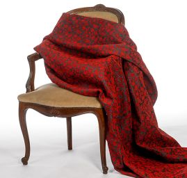 Replika historickej látky Art Fabrics Rozálie šedomodrá