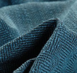 Kostýmová látka vzor rybí kost Art Fabrics modročerná