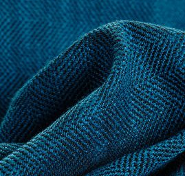 Viskoza len látka rybí kost Art Fabrics modročerná II.jakost