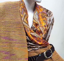 Tvíd rybia kosť Art Fabrics svetlo hnedý melír