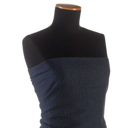 Kostýmová látka vzor rybia kosť Art Fabrics modrá