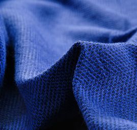 Kostýmová látka vzor rybí kost Art Fabrics tm. modrá