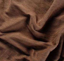 Kostýmová látka vzor rybí kost Art Fabrics hnědá