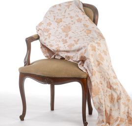 Primavera žakár květy Art Fabrics zlatobílá