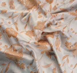 Primavera žakár květy Art Fabrics zlatobílá